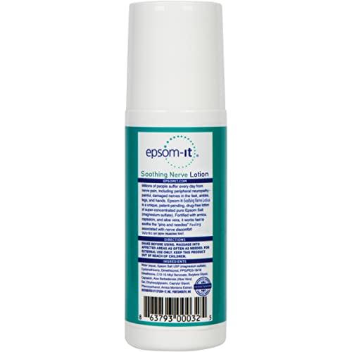 EPSOM-IT EPSOM-IT Soothing Nerve Lotion - Roll On Epsom Salt Magnesium Lotion, Topical Magnesium Cream with Capsaicin & Arnica for Tired Muscles, Restless Legs and Sleep, 3oz
