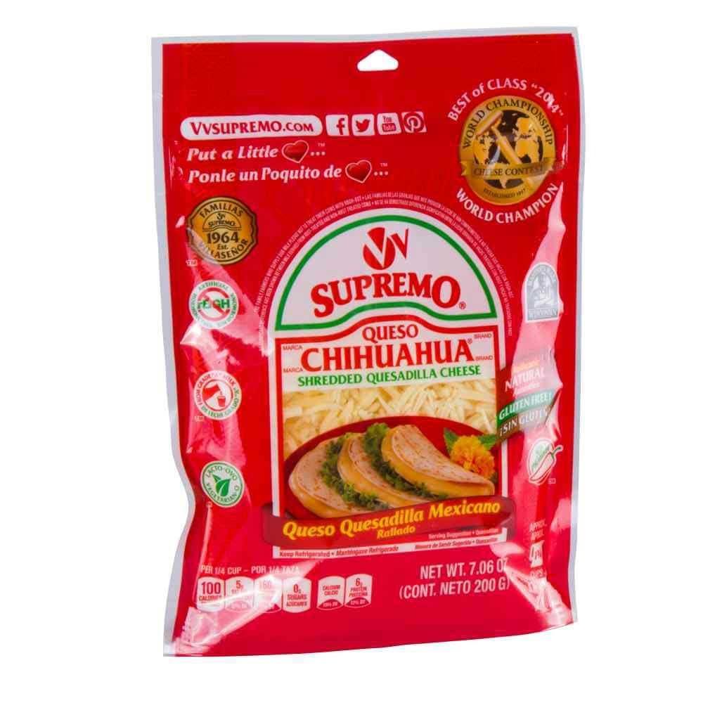 Vv Supremo Supremo Queso Chihuahua Shredded Quesadilla Cheese, 7.06 Ounce -- 12 per case.