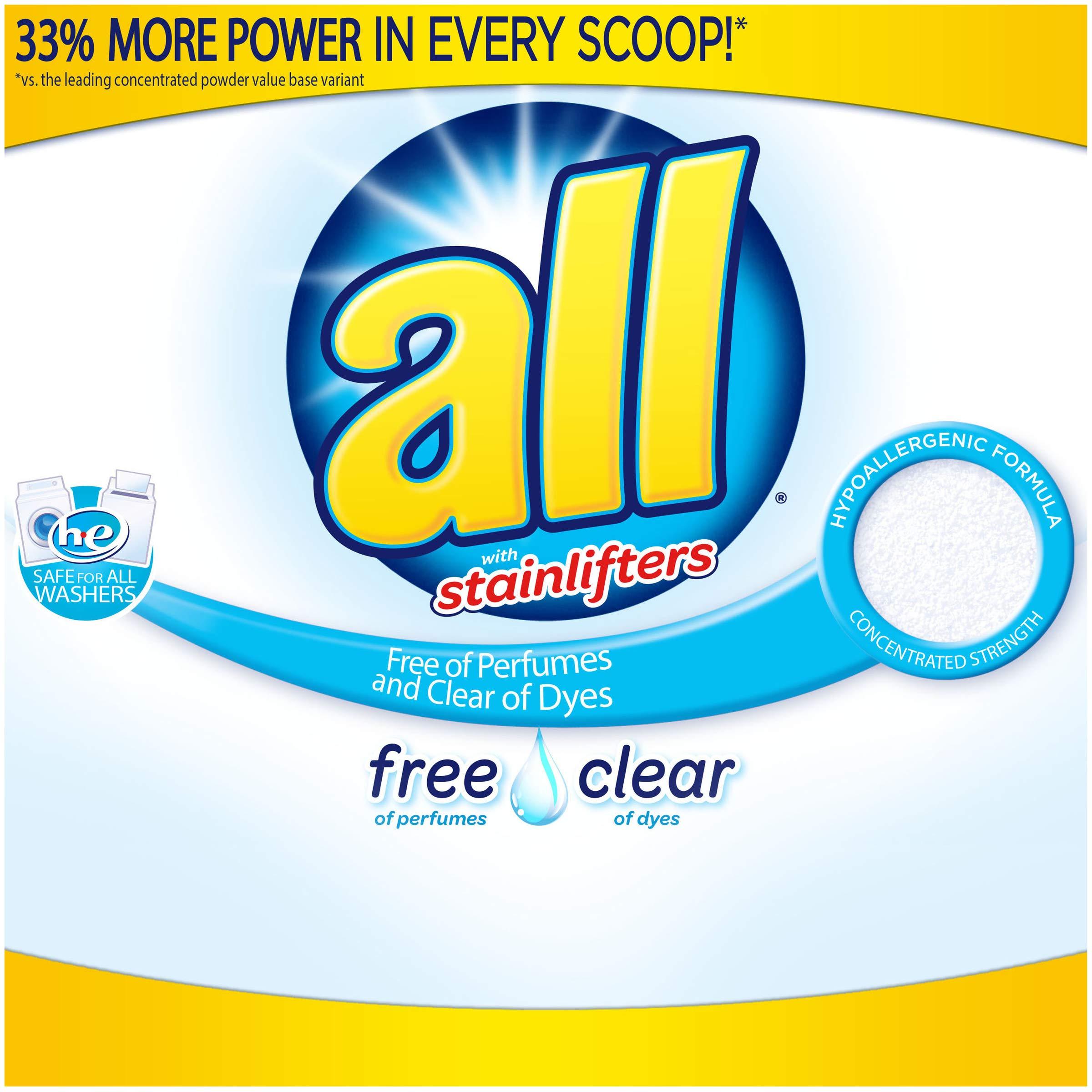 all All Powder Laundry Detergent, Free Clear for Sensitive Skin, 52 Ounces, 40 Loads