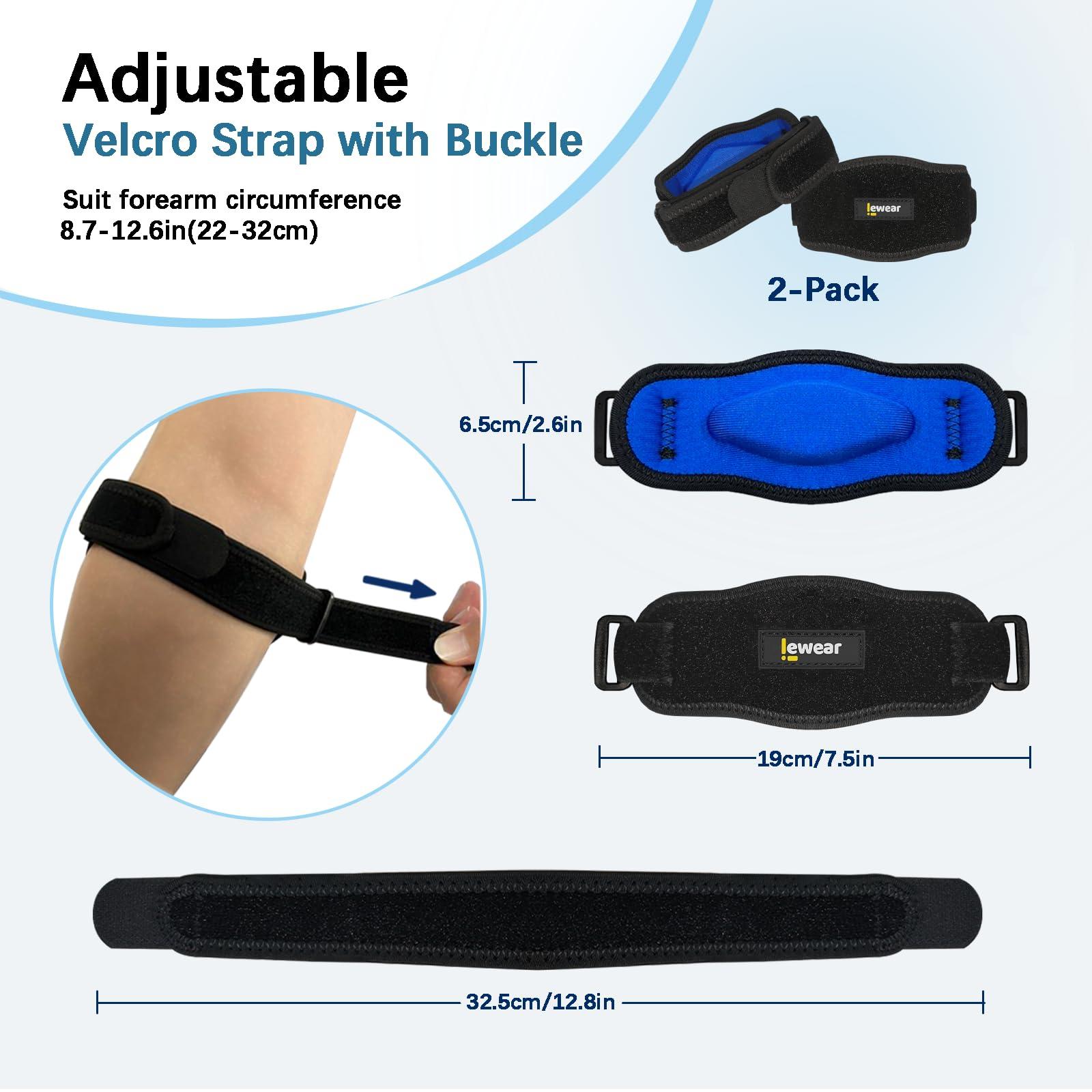 Beyio 2 Pack Elbow Brace, Tennis Elbow Brace for Men & Women, Adjustable Tennis Elbow Strap with Compression Pad for Tendonitis, Arm, Forearm, Tennis & Golfer\'s Elbow