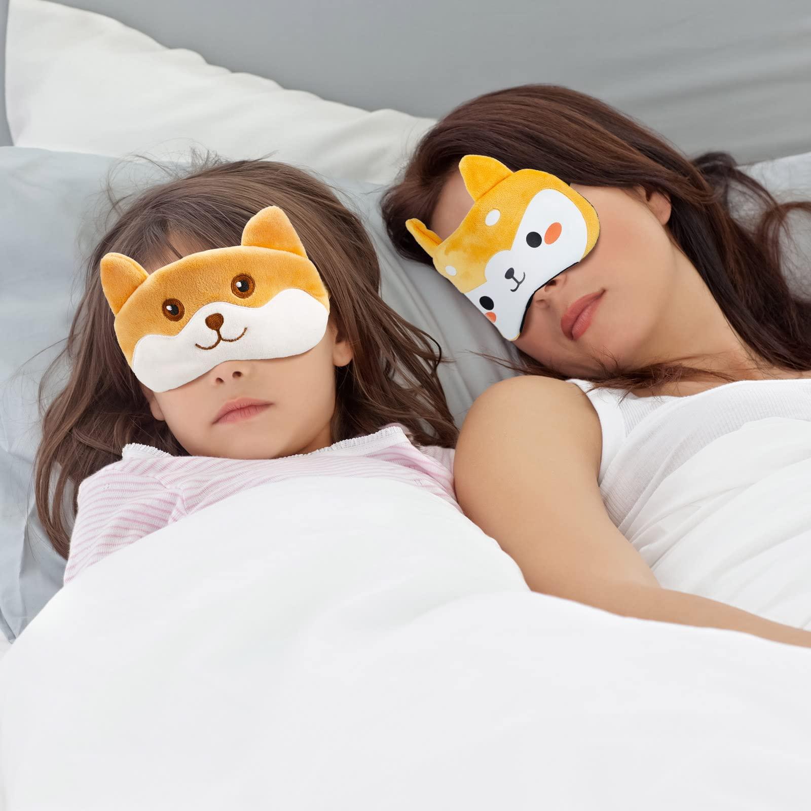 Haysandy Haysandy Cute Eye Mask for Sleeping 3 Pieces Cartoon Dog Face Eye Cover Funny Animal Cat Sleeping Mask Soft Lightweight Night Sleep Kitty Blindfolds for Women Men Kids(Dog, Fox)