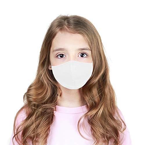 DALIX DALIX Youth Face Mask Washable Made in USA - White XS (5 Pack)