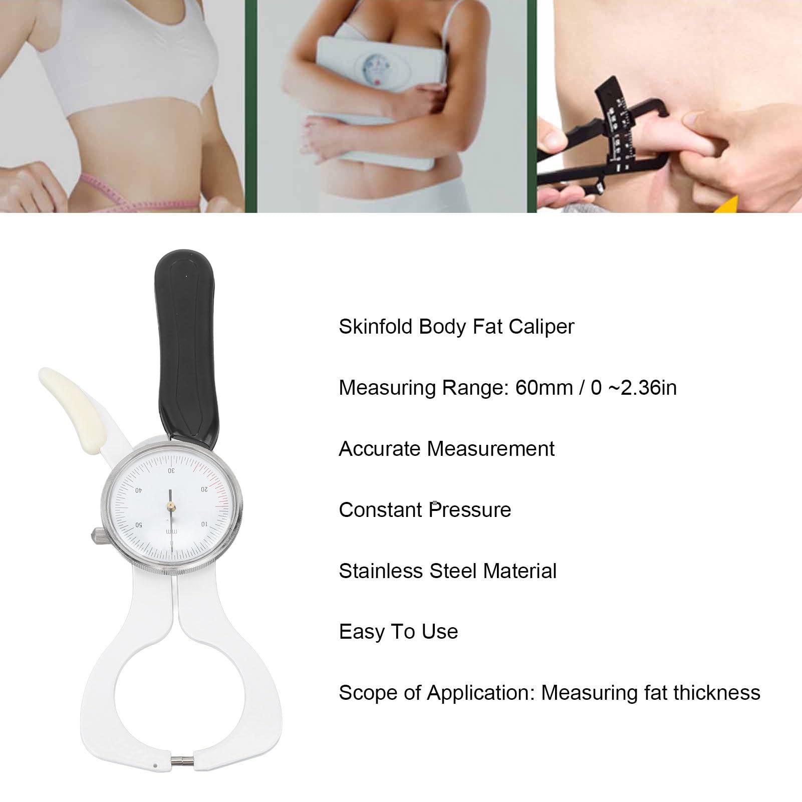 HURRISE Skinfold Body Fat Caliper Measuring Tool,Body Fat Caliper Tester for Monitoring BMI Fitness