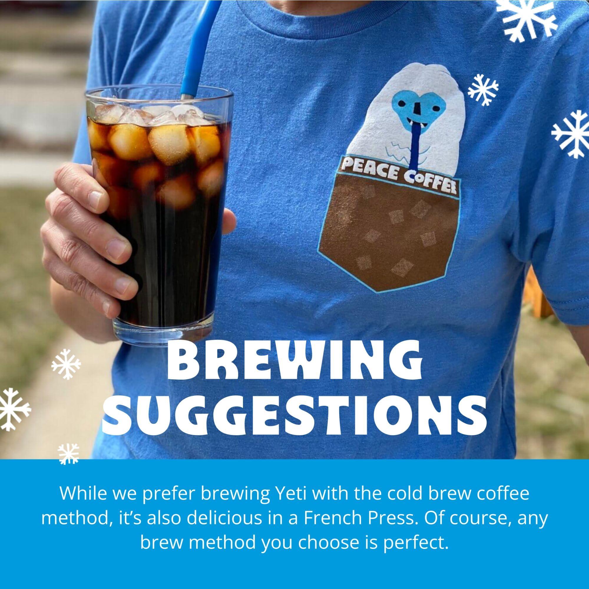 Peace Coffee Peace Coffee Yeti Cold Brew Blend | 5 lb Medium Roast Course Grind| Organic Fair Trade | Smooth, Rich Flavor | Shade Grown, Fresh Roasted