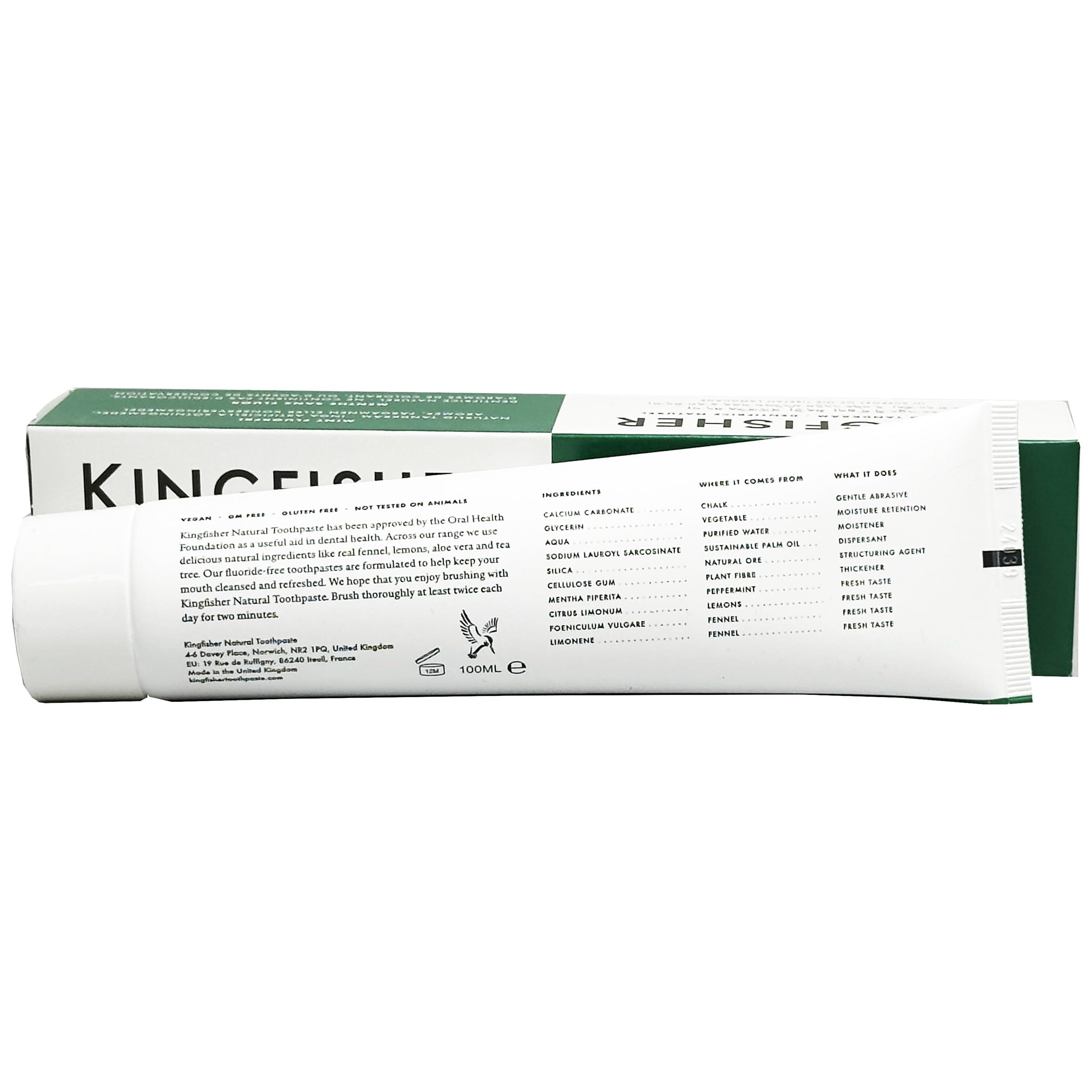 Kingfisher Mint Fluoride Free Toothpaste (100ml) - x 4 Units Deal by KINGFISHER