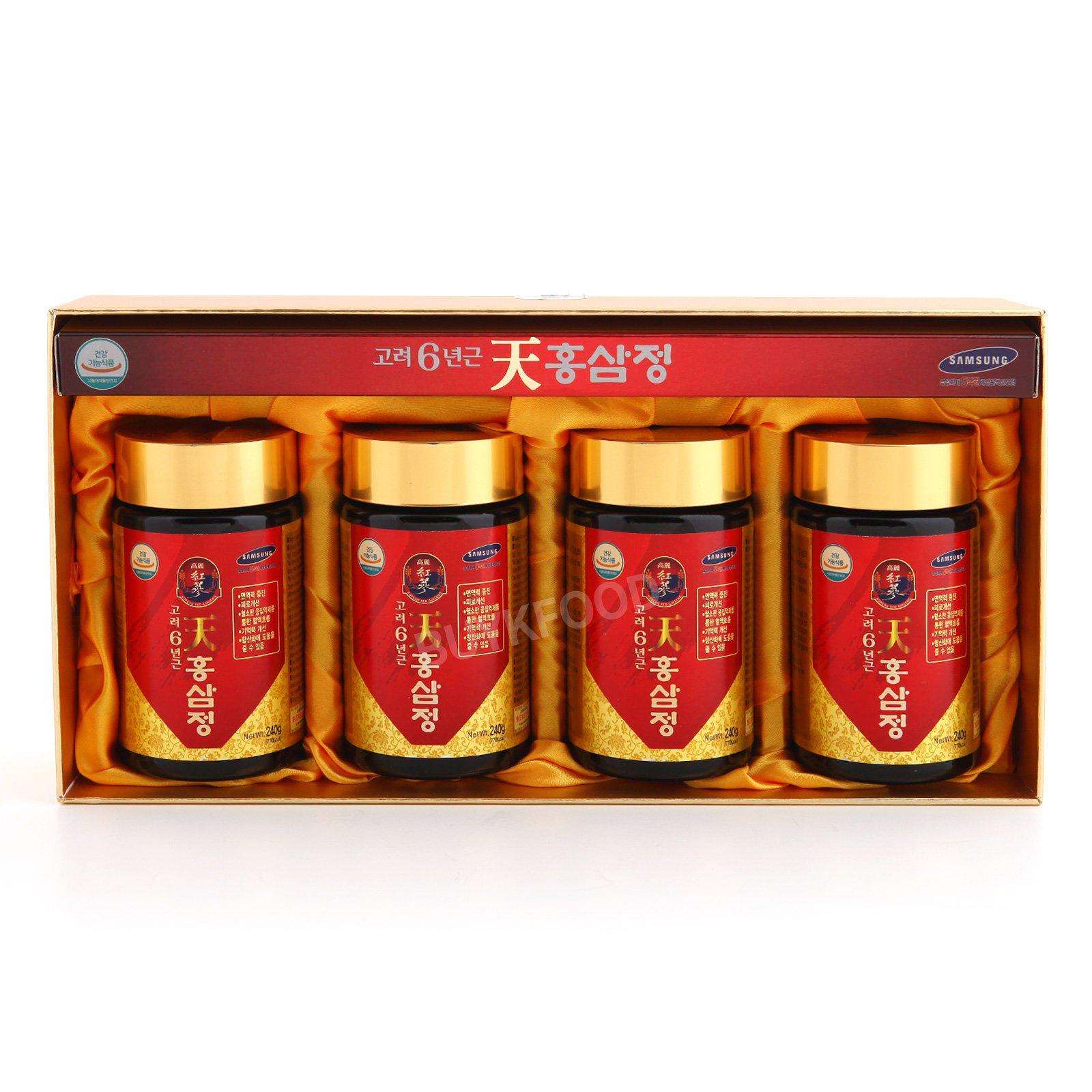 Hong Sam Jeong Korean 6years Root Red Ginseng Gold Extract, 240g(8.5oz) X 4ea, Saponin, Panax