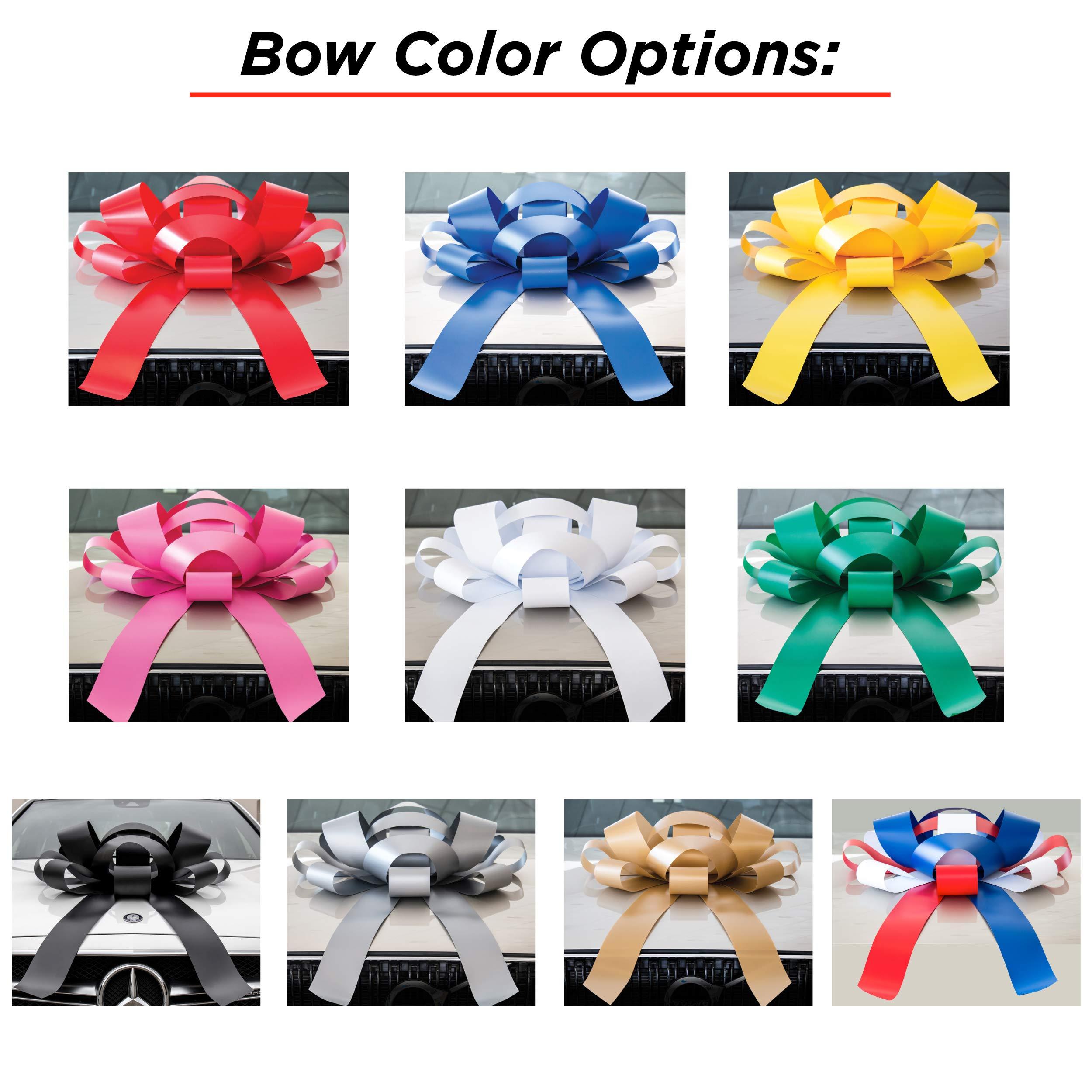 CarBowz Big Car Bow with Happy 18th Birthday Message, Celebrate Eighteen Giant Gift Bow Arrives Fully Assembled