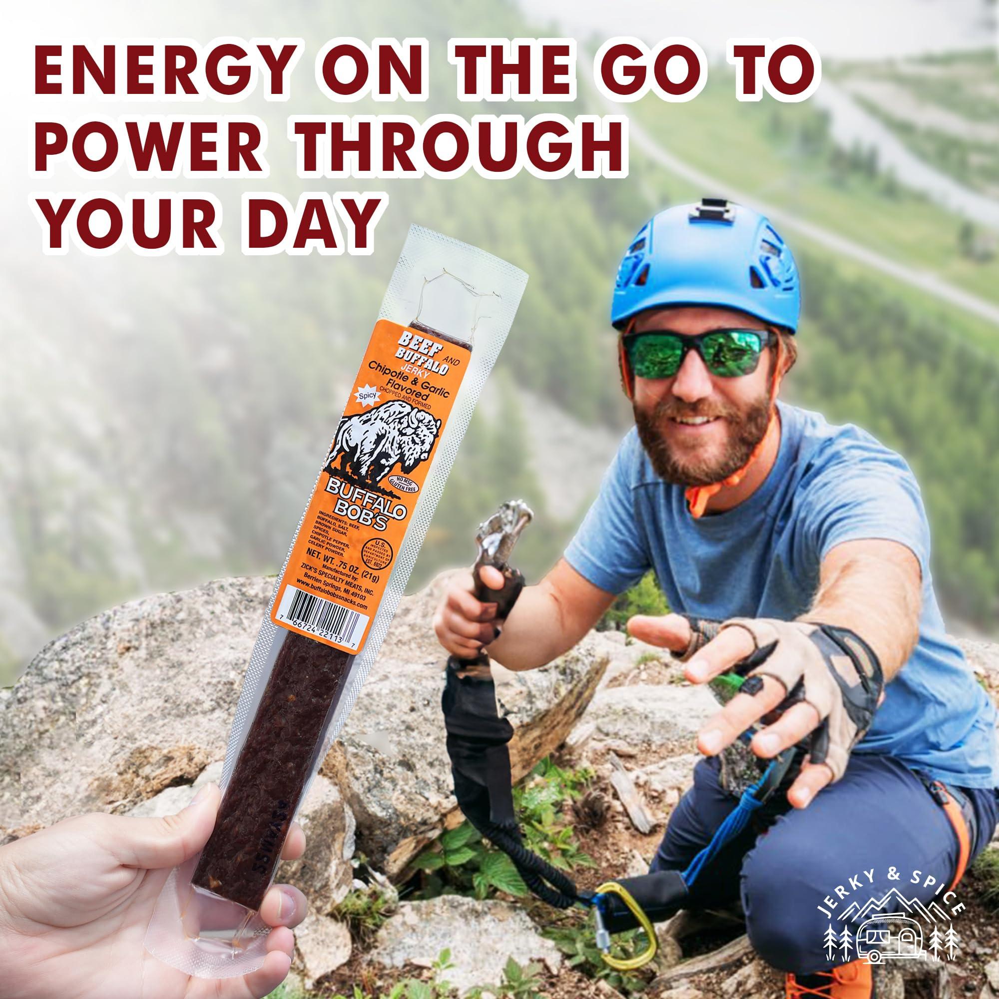 Jerky-n-Spice Buffalo Bob\'s Wild Game Meat Snacks (6 Pack), Beef Jerky Variety Pack, Jerky Gift Baskets for Fathers/Dad, Exotic Random Jerky Sampler Set, Mens Hunting Stocking Stuffers, Jerky Gift Set