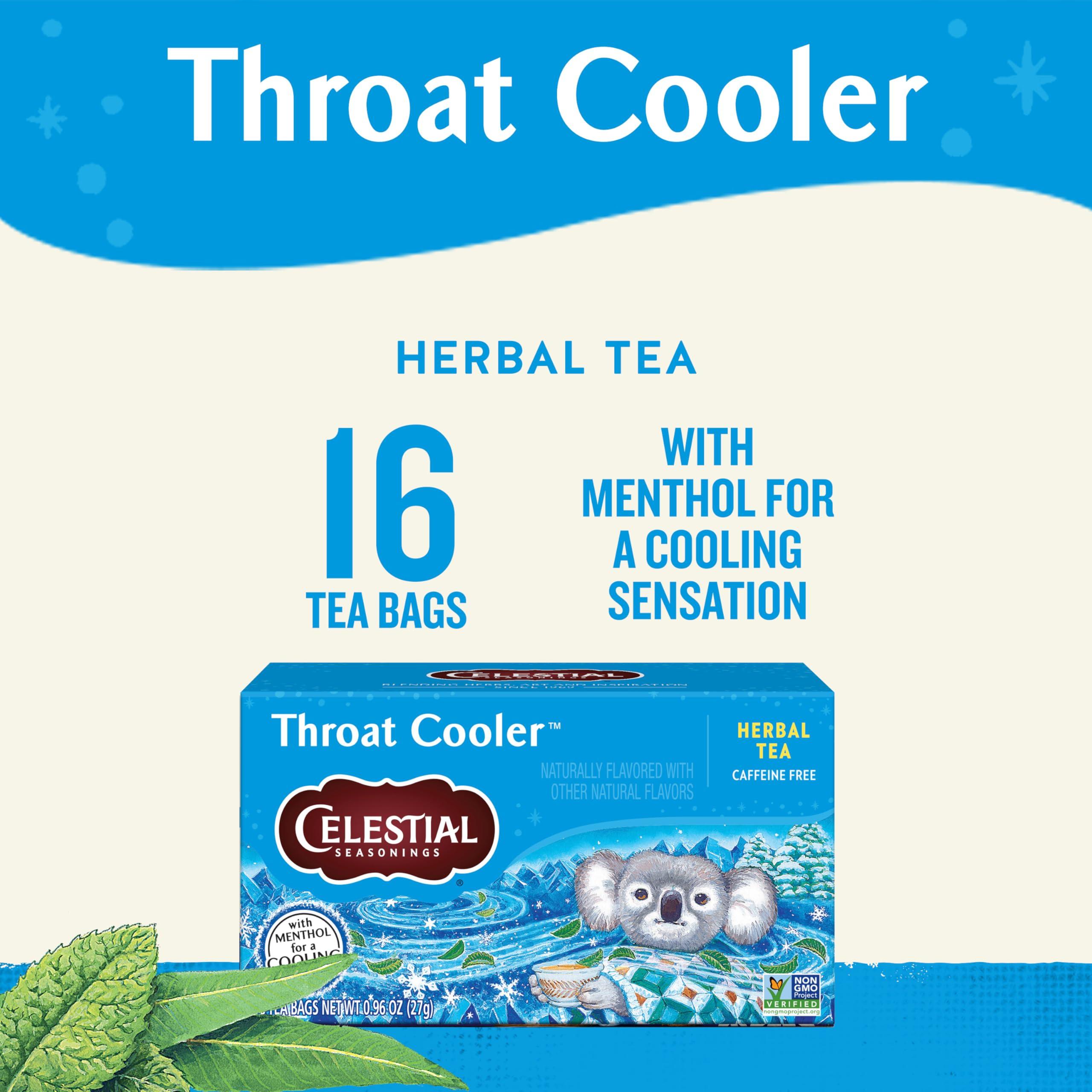 Celestial Seasonings Celestial Seasonings Throat Cooler Herbal Tea, Caffeine Free, 16 Tea Bags Box