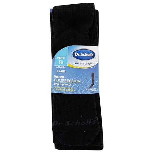 Dr. Scholl\'s Dr. Scholl\'s Men\'s Work Compression Over the Calf Sock, Black, 6.5-12 US