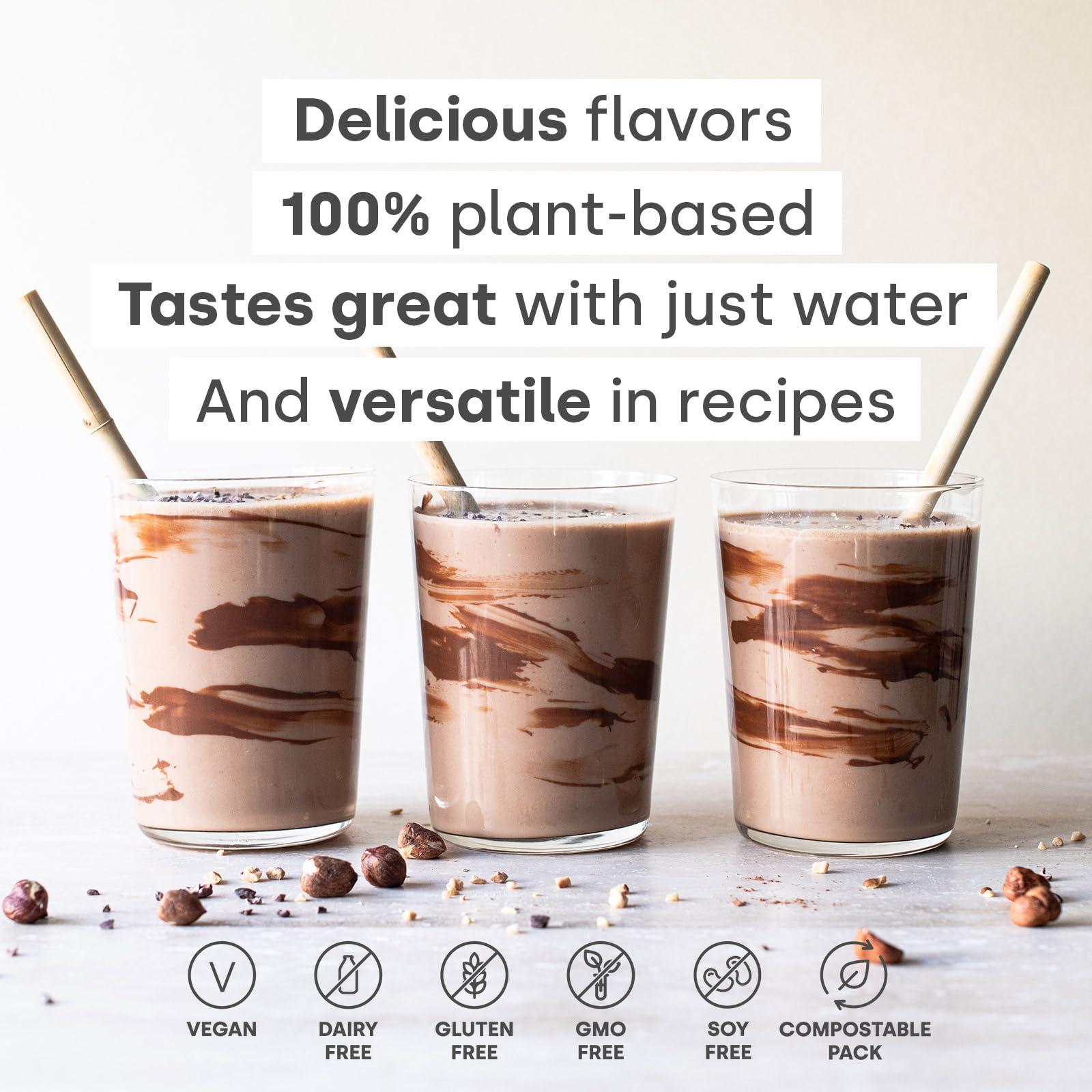 Form Form Performance Protein - Vegan Protein Powder - 30g of Plant Based Protein per Serving, with BCAAs and Digestive Enzymes. Perfect Post Workout. Tastes Great with Just Water! (Chocolate Hazelnut)