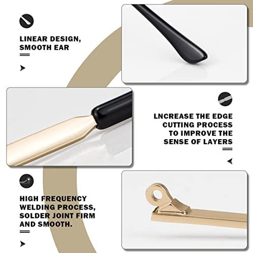 LNQ LUNIQI 1 Pair Metal Eyeglass Replacement Arm, Eyewear Frame Temple Replacement Universal Sunglasses Arm Legs Replacement for Thin Metal Glasses, SunglassesGold
