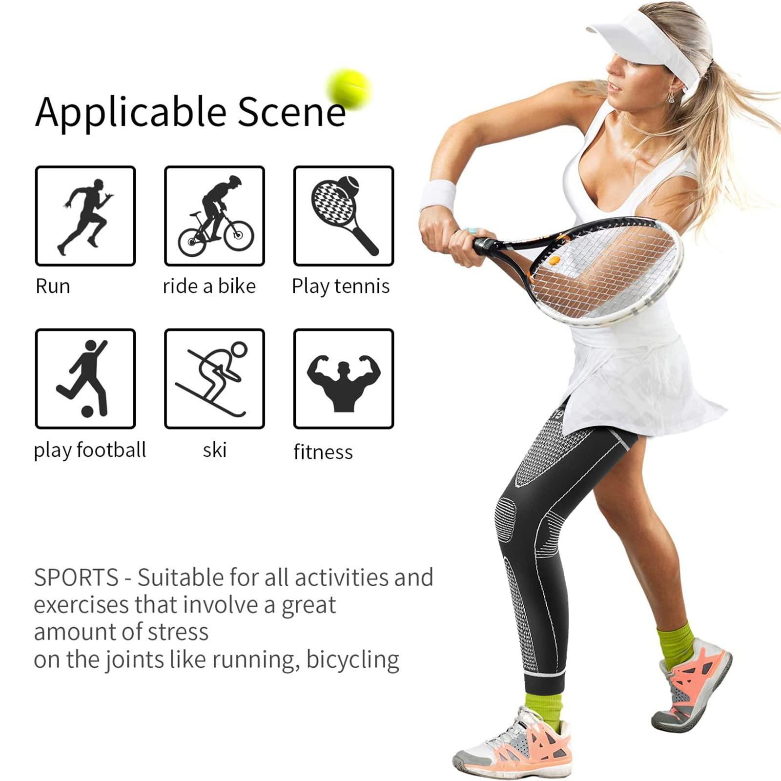 SKDK Full Leg Sleeves Long Compression Leg Sleeve Knee Sleeves Protect Leg, for Man Women Basketball, Arthritis Cycling Sport Football, Reduce Varicose Veins and Swelling of Legs