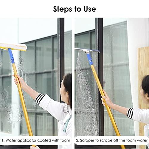 YXXSDP Window Washing Kit with Extension Pole, Window Cleaning Tool & Window Washer Squeegee, for Commercial Hotels Household (Size : Length 11.5m/453inch/37.7ft)