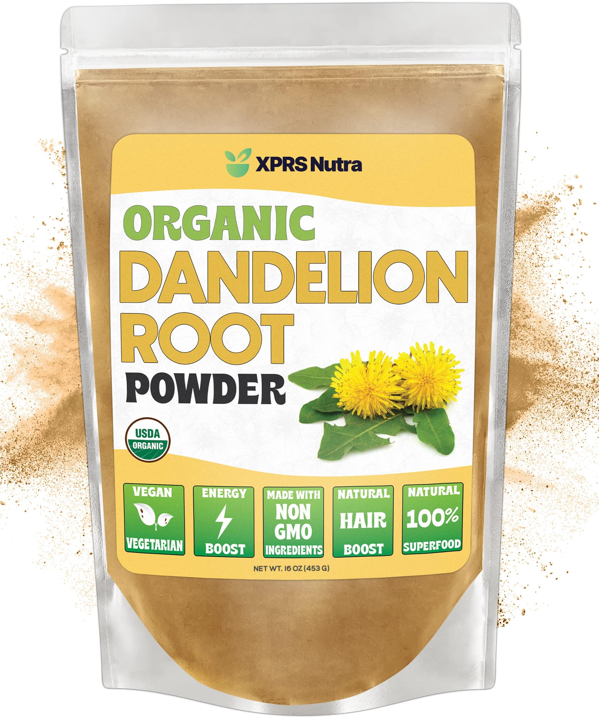 XPRS Nutra XPRS Nutra Organic Dandelion Root Powder - Vegan Friendly Antioxidant Power for Liver Support - Dandelion Root for Tea and Beverages - Immune Boosting Dandelion Powder (16 Ounce)