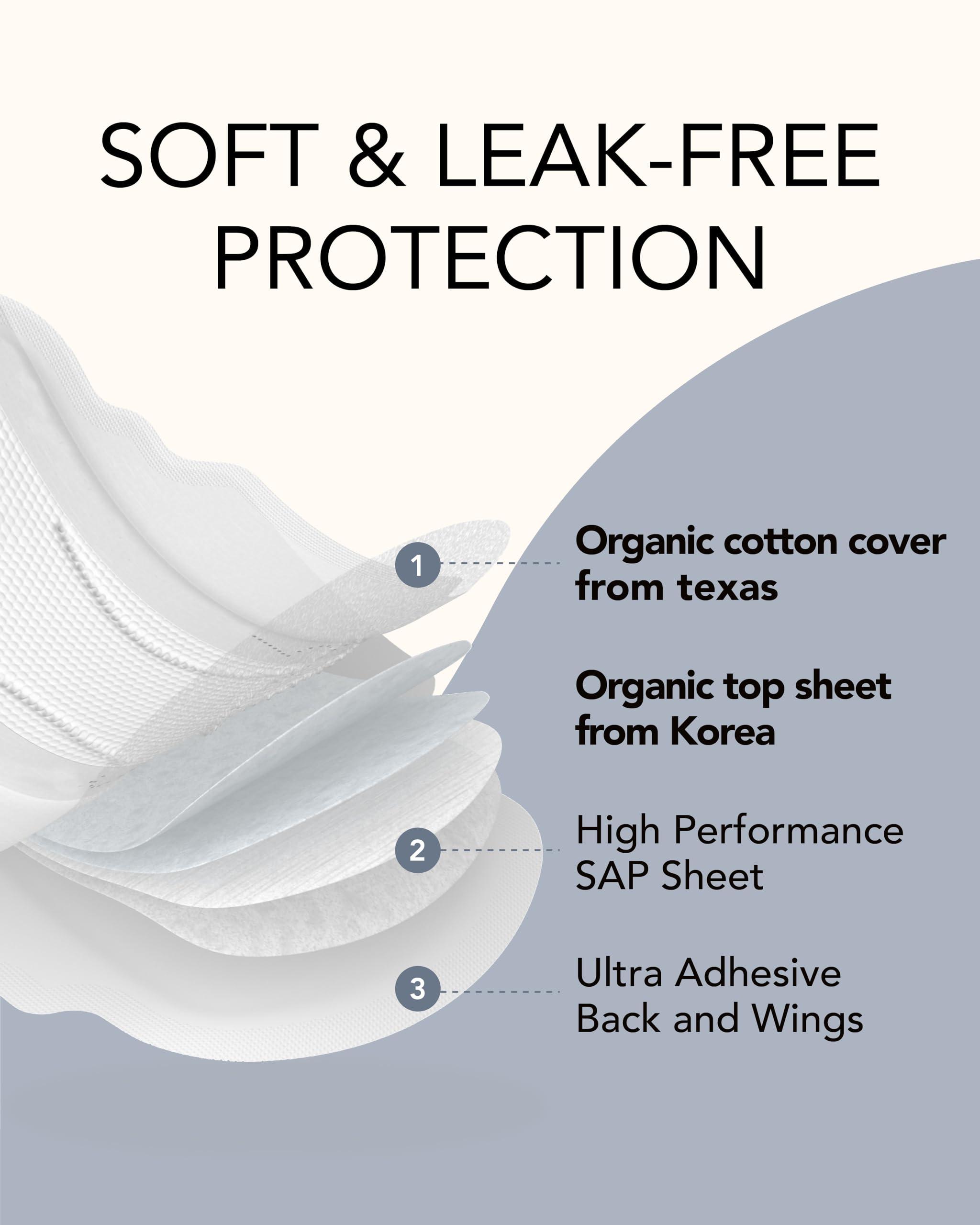 OCBON OCBON Ultra Thin Sanitary Pads Overnight - 100% Organic Texan Cotton Cover with Wings (35cm, 40 Counts)