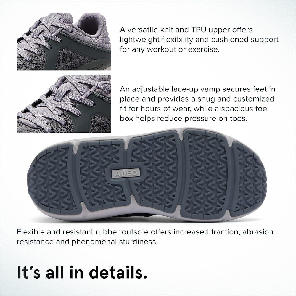 ABEO ABEO MXV Shift Womens Metatarsal Footbed Walking Shoes | Orthopedic Shoes for Women | Ball of Foot Pain Relief | Metatarsalgia Shoes Grey Lilac Knit 7 Medium