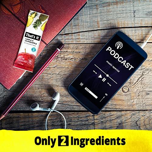 That\'s it. That\'s it. Apple + Pineapple 100% Natural Real Fruit Bar, Best High Fiber Vegan, Gluten Free Healthy Snack, Paleo for Children & Adults, Non GMO No Added Sugar, No Preservatives Energy Food (12 Pack)