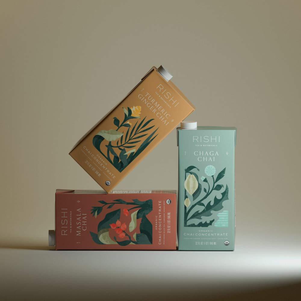 Rishi Tea Rishi Tea Masala Chai Latte, Organic Black Tea Concentrate, Easy-to-Serve Hot or Iced Chai Tea Mix - 32 fl oz Carton, 8 Servings (Pack of 3)