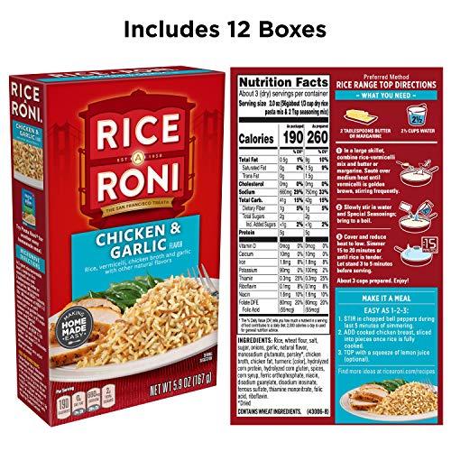 Quaker Rice-A-Roni Chicken & Garlic, 5.9-Ounce Boxes (Pack of 12)