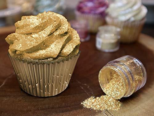Bakell BAKELL Bright Gold Edible Glitter, 25 Grams | TINKER DUST Edible Glitter | KOSHER Certified | 100% Edible Glitter | Cakes, Cupcakes, Cake Pops, Drinks, Dessert Vegan Glitter & Dusts (25g, Bright Gold)