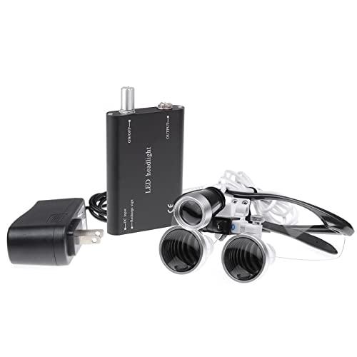 NSKI 3.5X420mm Bonicular Loupes Magnifier with 3W Operation Head Lamp Aluminum Box (Black)