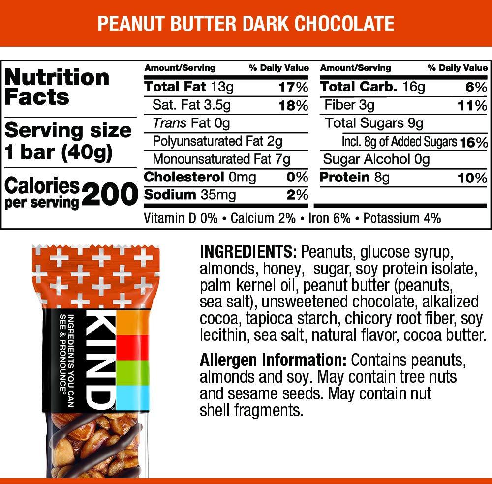 KIND KIND Bars, Peanut Butter Dark Chocolate, Gluten Free,1.4 Ounce,12 Count