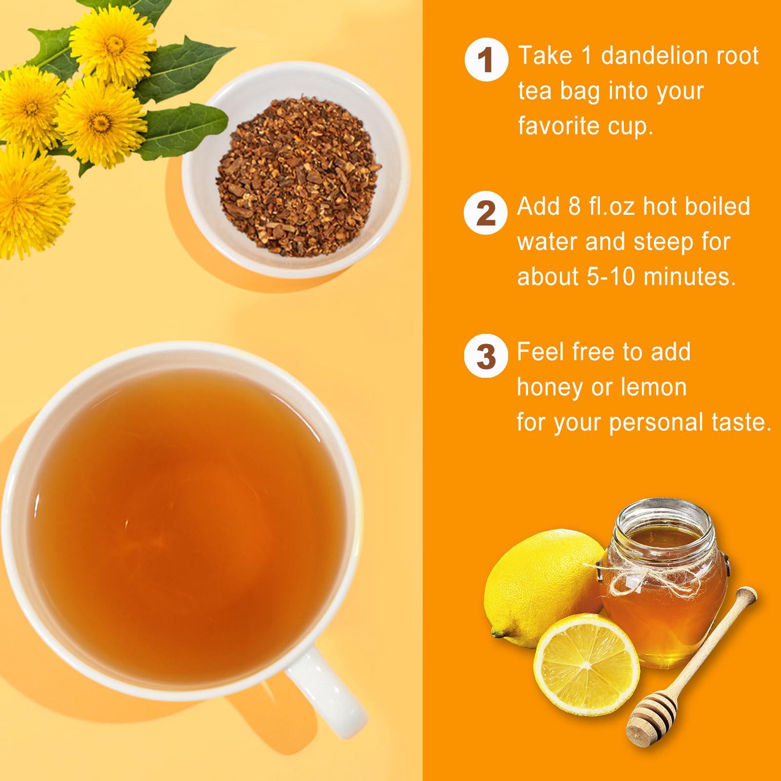 Jarteela Jarteela - Roasted Dandelion Root Tea Bag, 2g x 50 Count - Dandelion Tea - Premium Herbal Dandelion Tea Bags - Non-GMO - Caffeine-free Tea