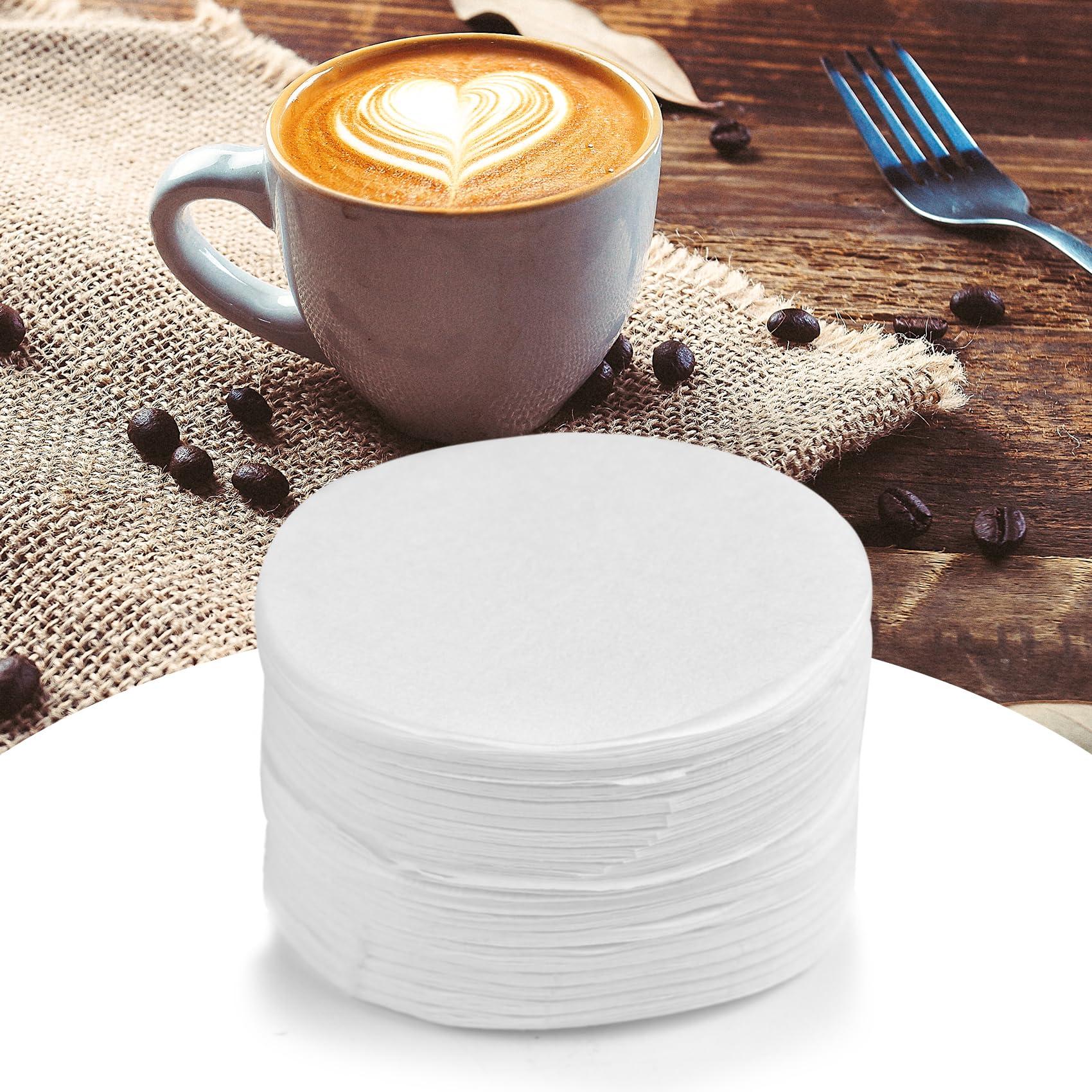 CEYAZYE 200 PCS Round Coffee Filter Paper, 56 mm Disposable Coffee Filters, Moka Coffee Pot Filter for Espresso Machine Portafilter Moka Pot, Quality Material Paper Fiber Heat Resistance for Coffee Mocha