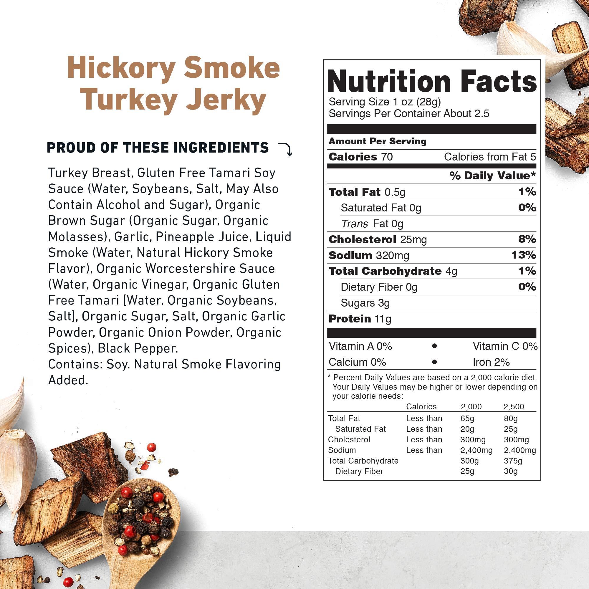 Country Archer Country Archer Turkey Jerky - Turkey Meat Protein Snacks, Turkey Jerky for People, Protein Meat Snacks, Turkey Jerky Snack Packs, Gluten Free, Keto - Hickory Smoke, 2.5 oz (Pack of 4)