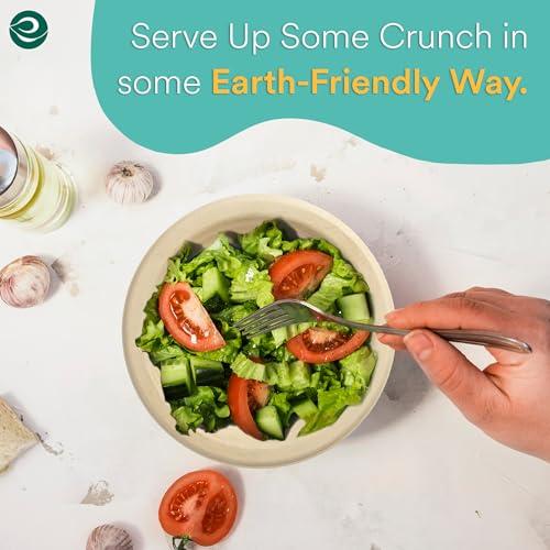 ECO SOUL ECO SOUL 100% Compostable 12 Oz Soup Bowls [4 Packs of 100] Disposable dessert bowls I Heavy duty paper bowl I Eco-friendly salad bowl I Biodegradable large Bowls