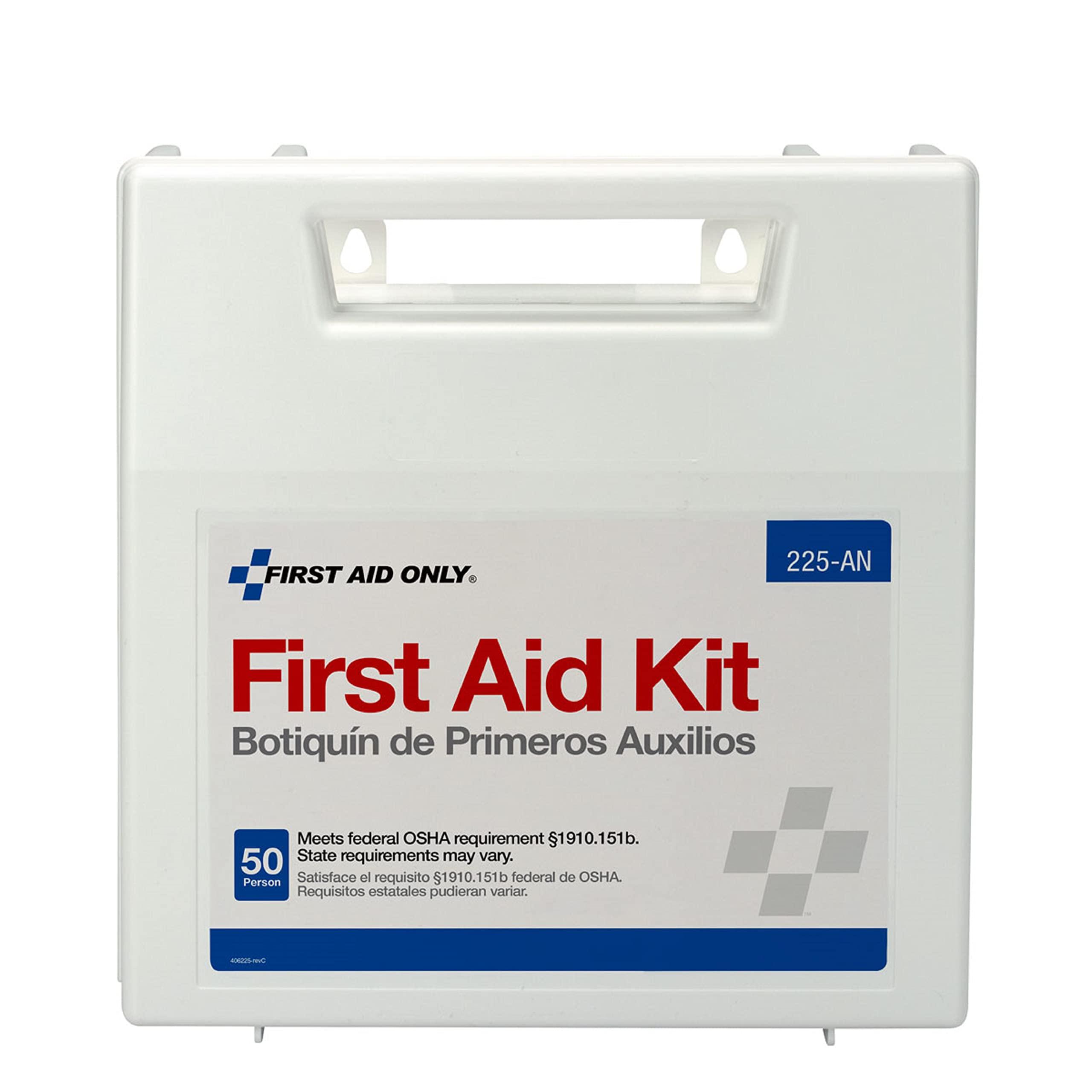 First Aid Only First Aid Only 225-AN 50-Person OSHA-Compliant First Aid Kit, Emergency First Aid Kit for Office, Home, Car, and Worksites, 195 Pieces