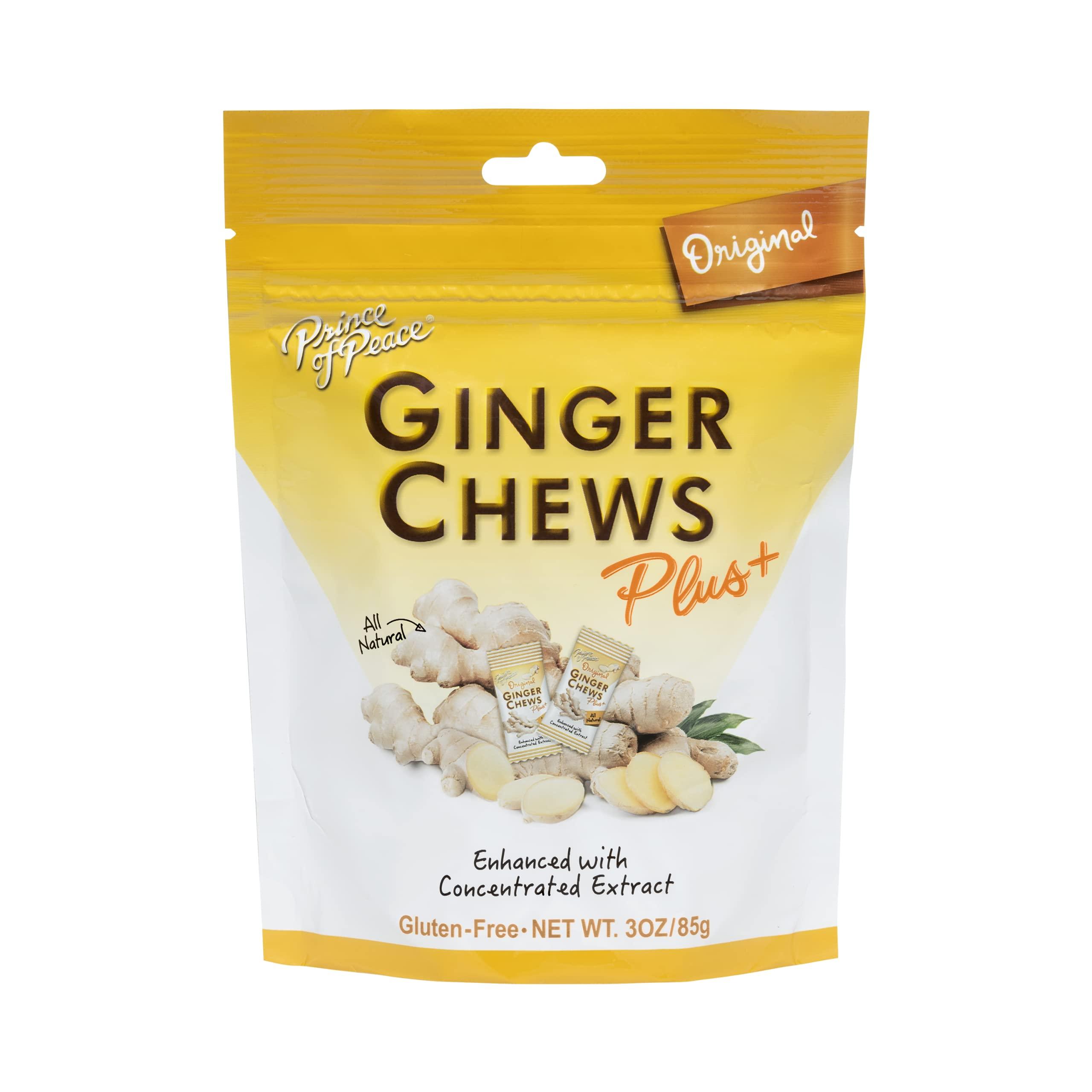 Prince Of Peace Prince Of Peace Ginger Chew Plus+ Original, 3 oz. Bag Digestive Aid, Relief, Healthy Candy, Stomach Aid
