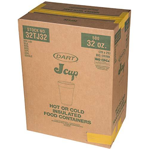 DART Dart 32TJ32 32 oz Foam Cup , White, 6.6\", 500 Count (Pack of 1)