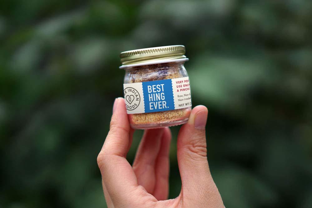 PURE INDIAN FOODS Pure Indian Foods Best Hing Ever (Asafoetida Powder), Gluten Free - Indian Spice for Garlic & Onion Substitute, 20g Glass Bottle (3 PACK)