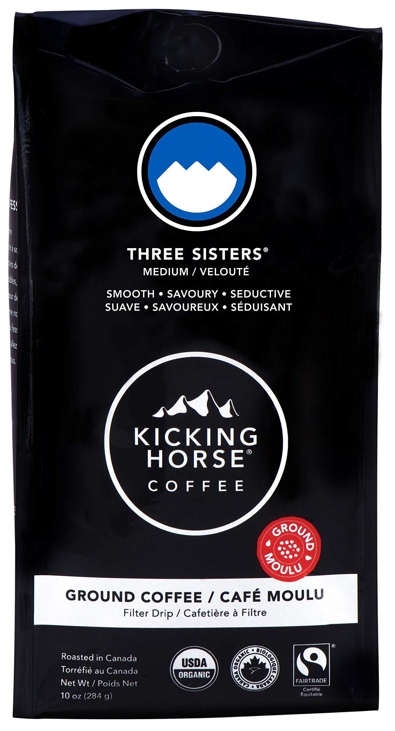 Kicking Horse Coffee Kicking Horse Coffee Kick Ass Dark Roast Whole Bean and Three Sisters Kicking Horse Coffee Medium Roast Ground