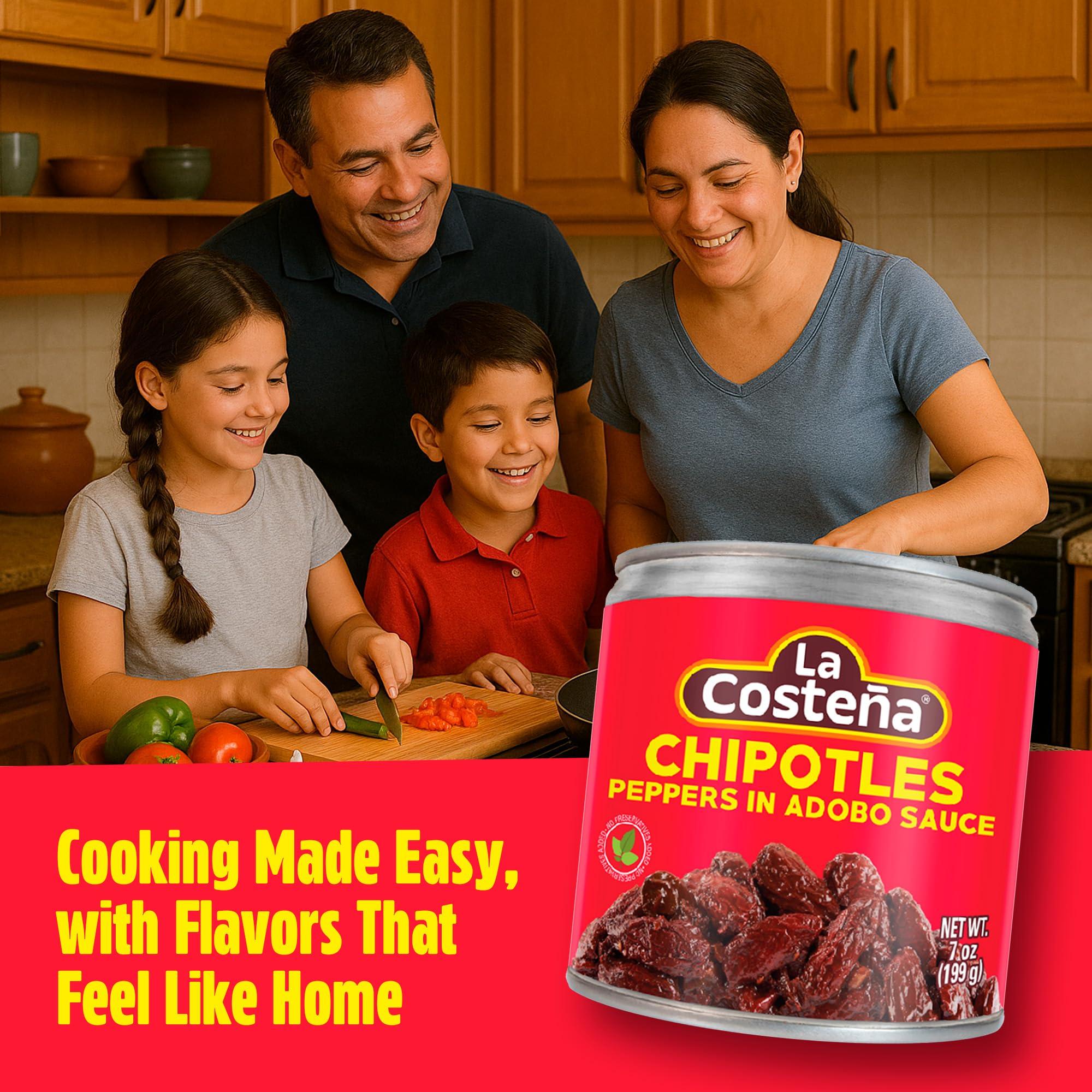 La Costeña La Costea Chipotle Peppers in Adobo Sauce 7 oz (6-Pack)