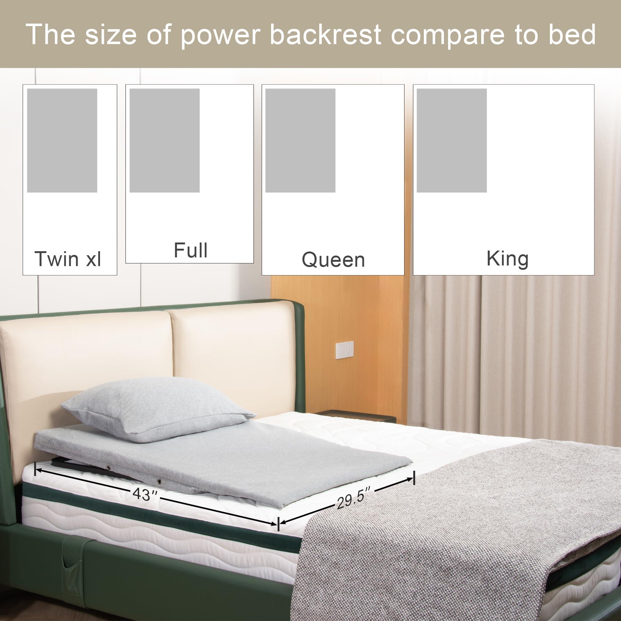 Skuehod Skuehod Adjustable Power Lifting Bed Backrest for Elderly Patient Injured,Sit-up Back Rest Chair for Neck Lumbar Back Support 220lbs (Power Bed backrest, 30 inch Width)