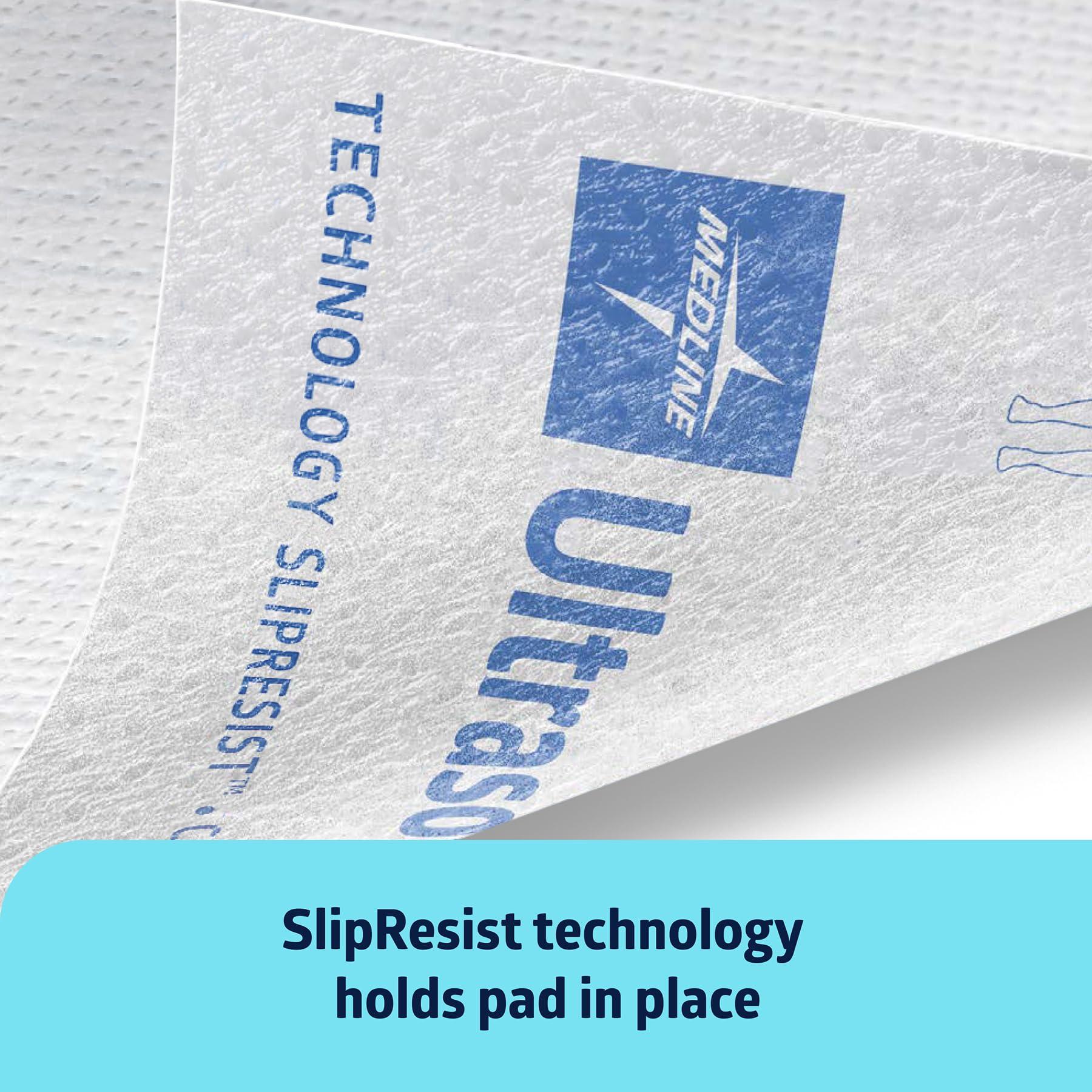 Medline Medline Ultrasorbs Drypads with SlipResist Technology, 30\" x 36\", 5 Count, Super Absorbent Disposable Bed Pads, Incontinence Bed Pads, Adult Bed Pads, 10x More Absorbent, Chucks For Adults, Elderly