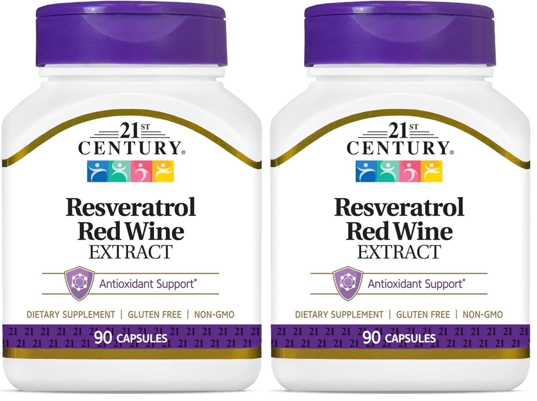 21st Century 21st Century Resveratrol Red Wine Extract Capsules, 90Count (Pack of 2)
