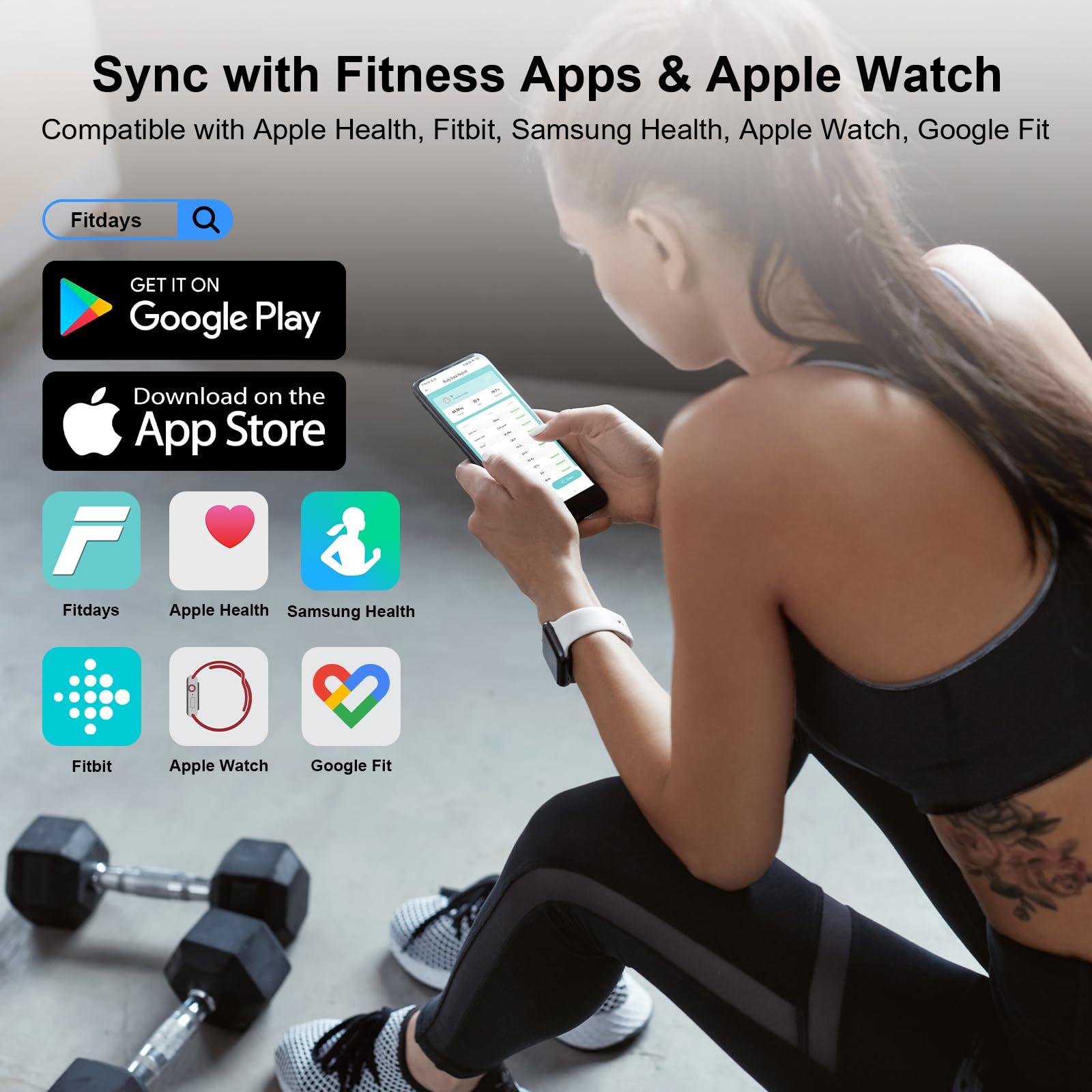 Healthkeep Digital Smart Body Weight Scale - Large Display Bathroom Fat Loss Scales High Accurate 15 Health Indicators Analyzer Fit Weighing Scale for BMI Heart Rate Home Gym Workout