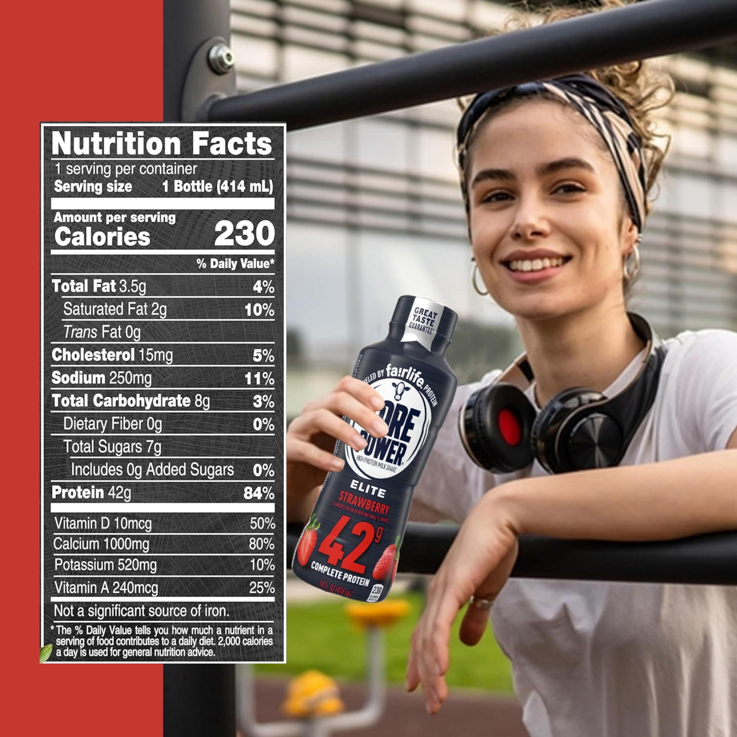 Worldwide Nutrition Worldwide Nutrition Bundle: Fairlife Core Power Elite 42g High Protein Milk Shake - Kosher, Strawberry Protein Shake for Workout Recovery - 14 Fl Oz (Pack of 12) & Multi-Purpose Key Chain