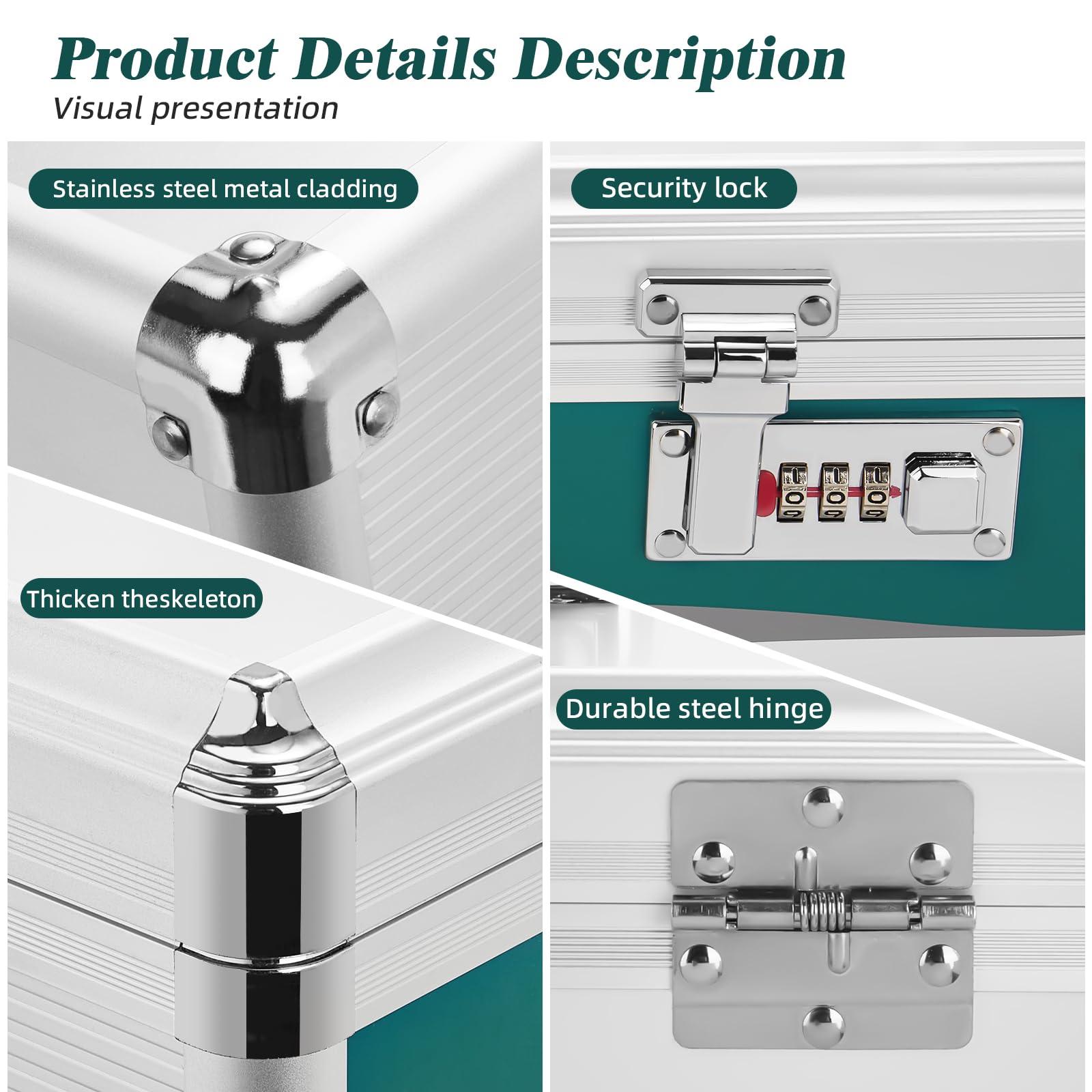 Glosen Glosen Medicine Lock Box with Combination Lock, Medication lock boxSmall 10x6.7x6.7 Inch medicine safe lock box,medical box organizer