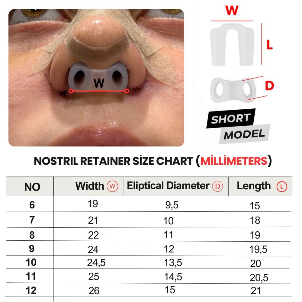 footlne foot healthly footlne foot healthly Nostril Retainer Short Model, Nostril Retainer for Rhinoplasty, Nose Support System After Rhinoplasty, Retainer for Work Surgery,%100 Silicone Nostril Retainer Short Model (8)
