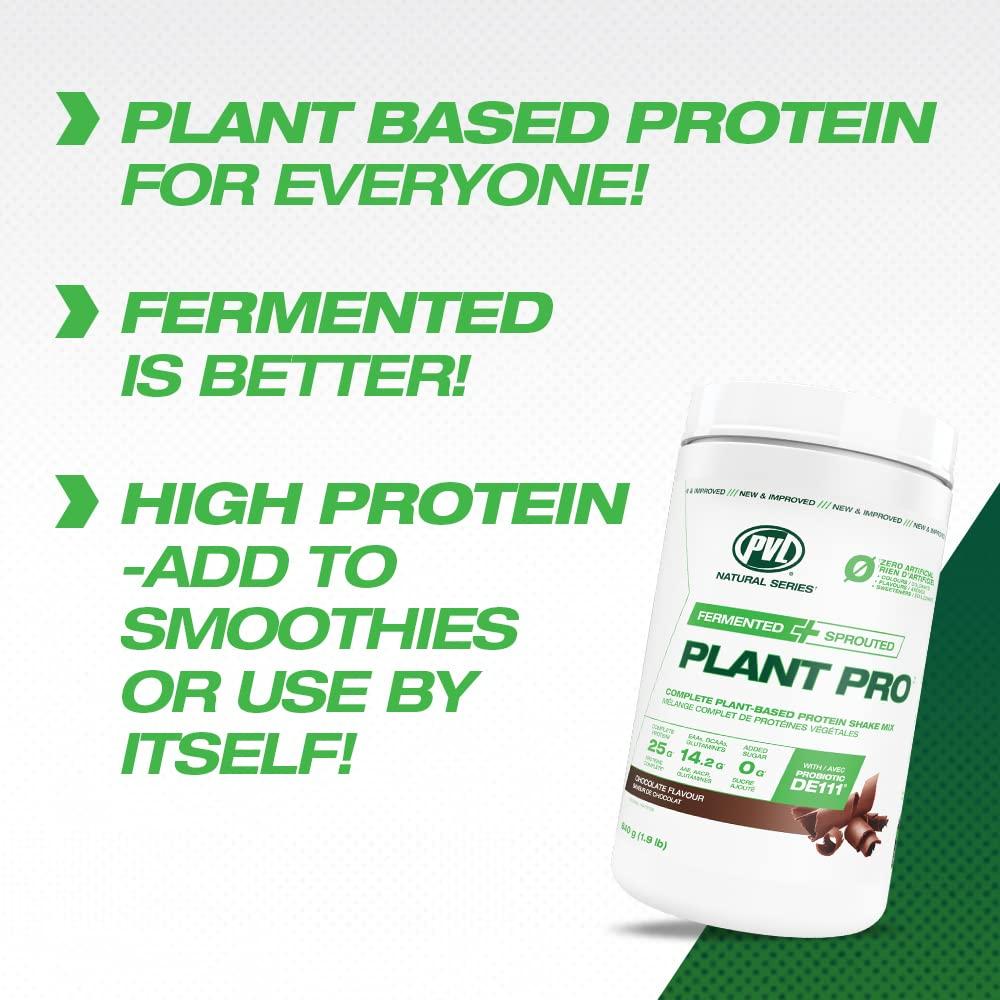 PVL PVL Plant Pro, High Protein Plant-Based Protein Shake Mix with Added Enzymes, Natural Chocolate , 840 Gram