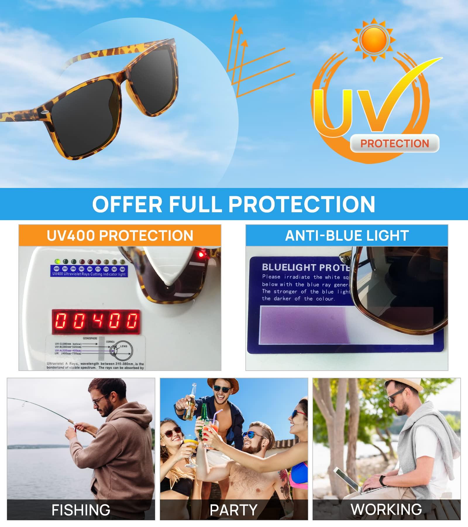 WEMOOTANTS WEMOOTANTS Reader Sunglasses Men UV400 Protection And Blue Light Blocking Sun Reading Glasses 1.0 1.25 1.5 1.75 2.0 2.25 2.5 2.75 3.0 3.5 4.0 Outdoor Readers (Clear 2.00)