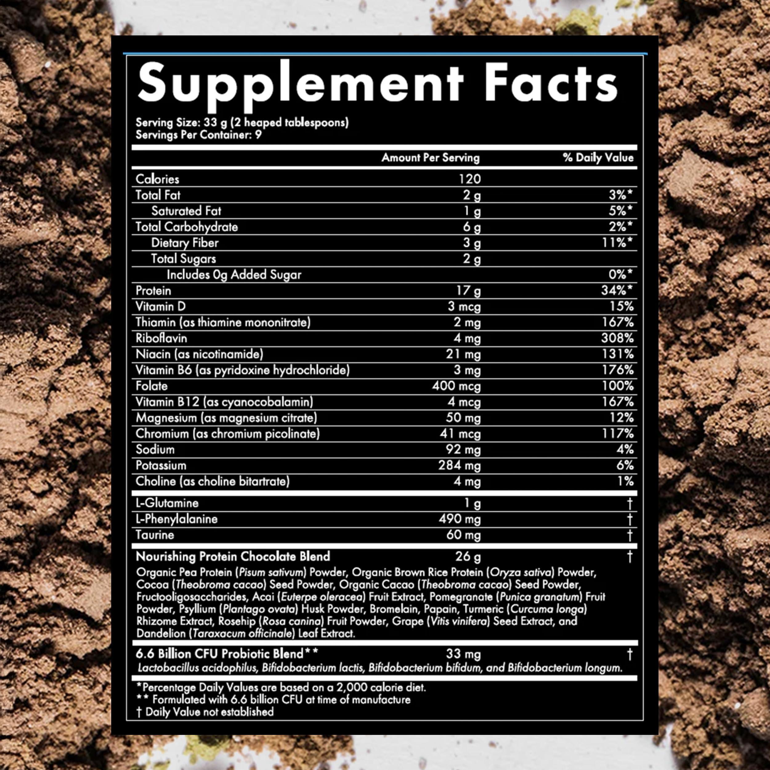 WelleCo WelleCo, Nourishing Protein, Premium Organic Sprouted Brown Rice & Pea Protein, Chocolate Flavour, 300g (10.5oz) Pouch