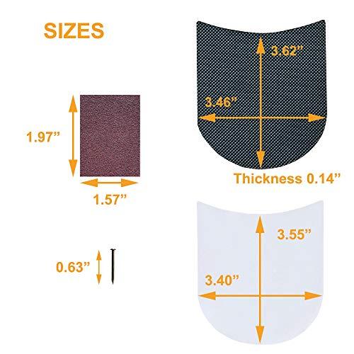 UNIKSTEP Unikstep 2 Pairs Shoe Heel Pads, Shoe Repair Rubber Heels, 3.5mm Thickness Anti Slip Cushion and Protector, Replacement Kit with Nails Sandpapers Self Adhesive Stickers