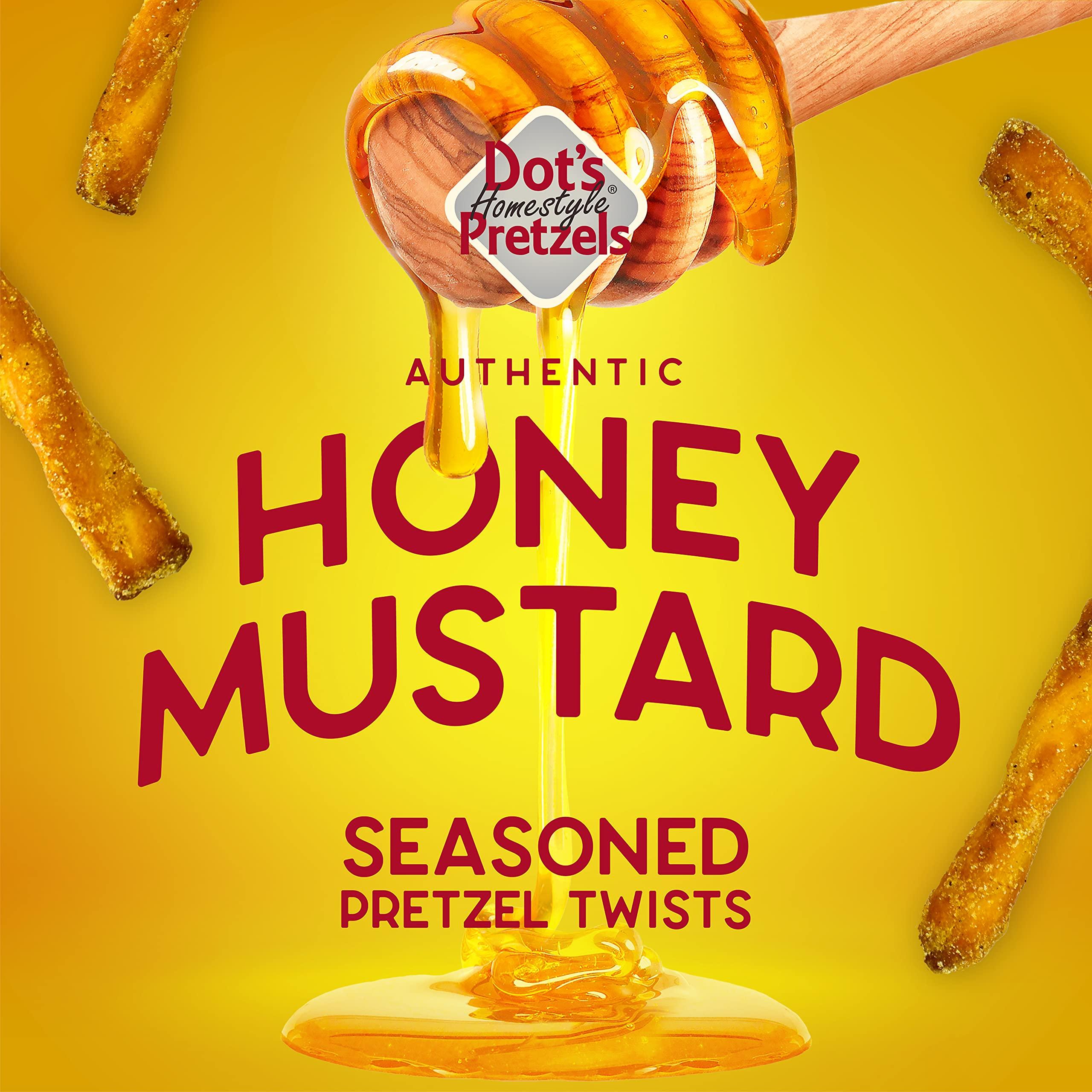 Dot\'s Homestyle Pretzels Dot\'s Homestyle Pretzels 18 Ounce Family Size Honey Mustard Seasoned Pretzel Twists (5 Pack)