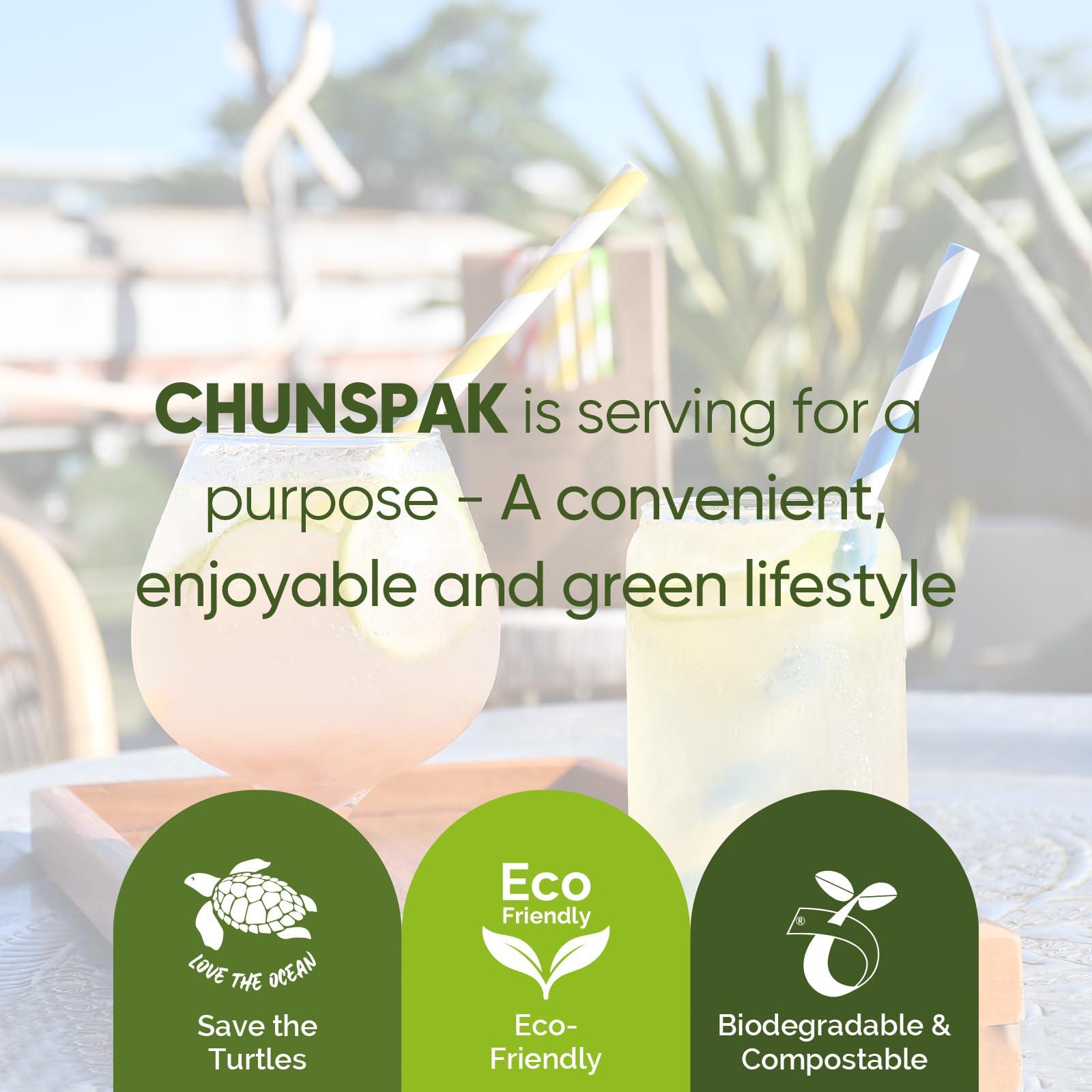 chunspak 18 Inch Extra Long Paper Drinking Straws - For Large Drinks, Cotton Candy Sticks, DIY Crafts - Red, 100 Counts- 100% Biodegradable